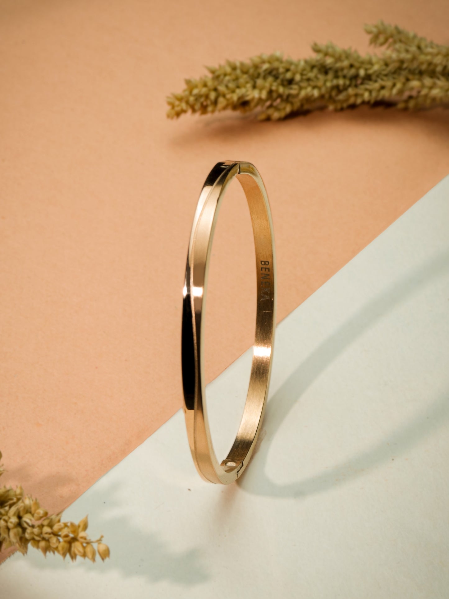 Obsidian Curve (Rose Gold Toned) Metal Bracelet
