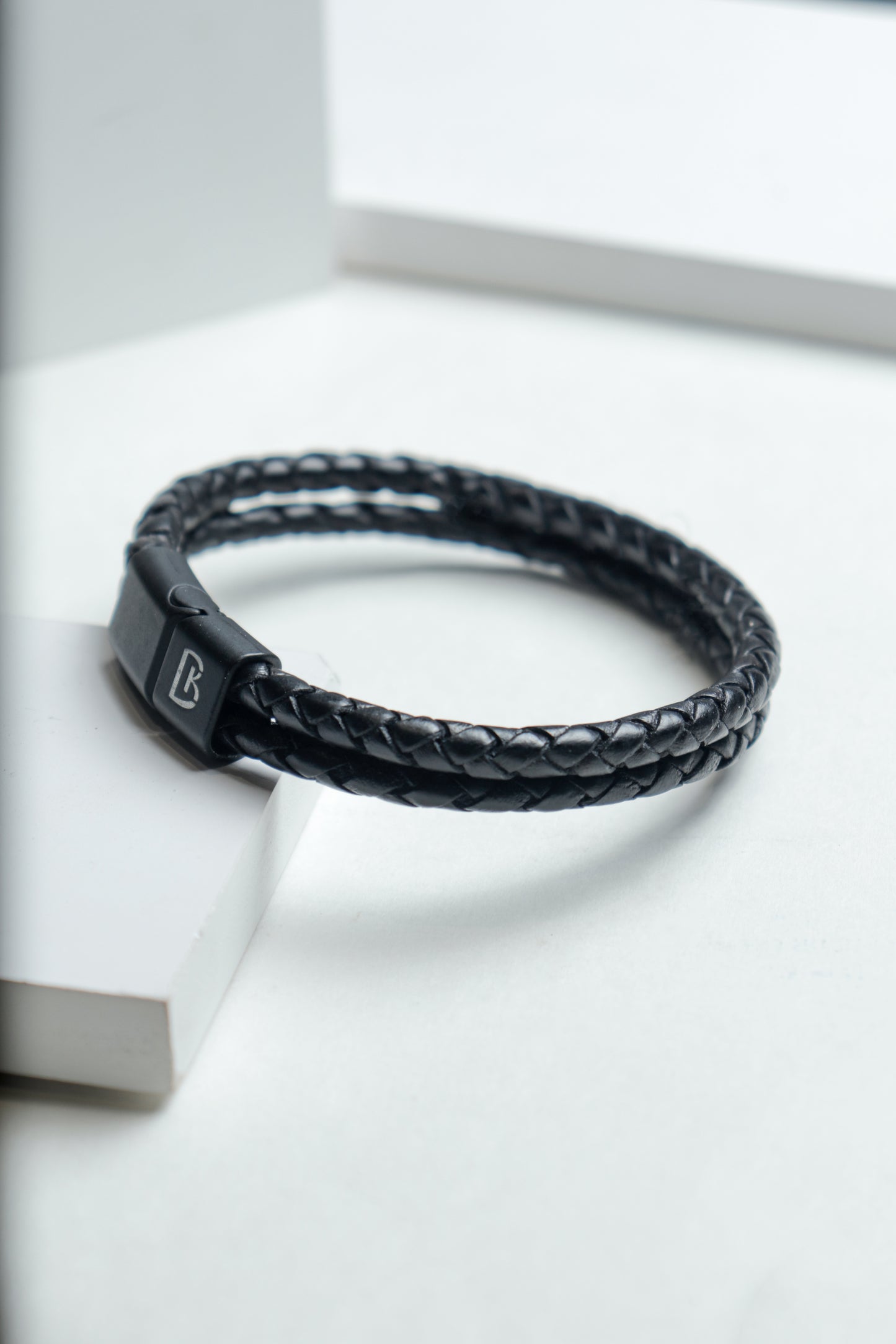 Charlies Double Rope Textured Leather Bracelet