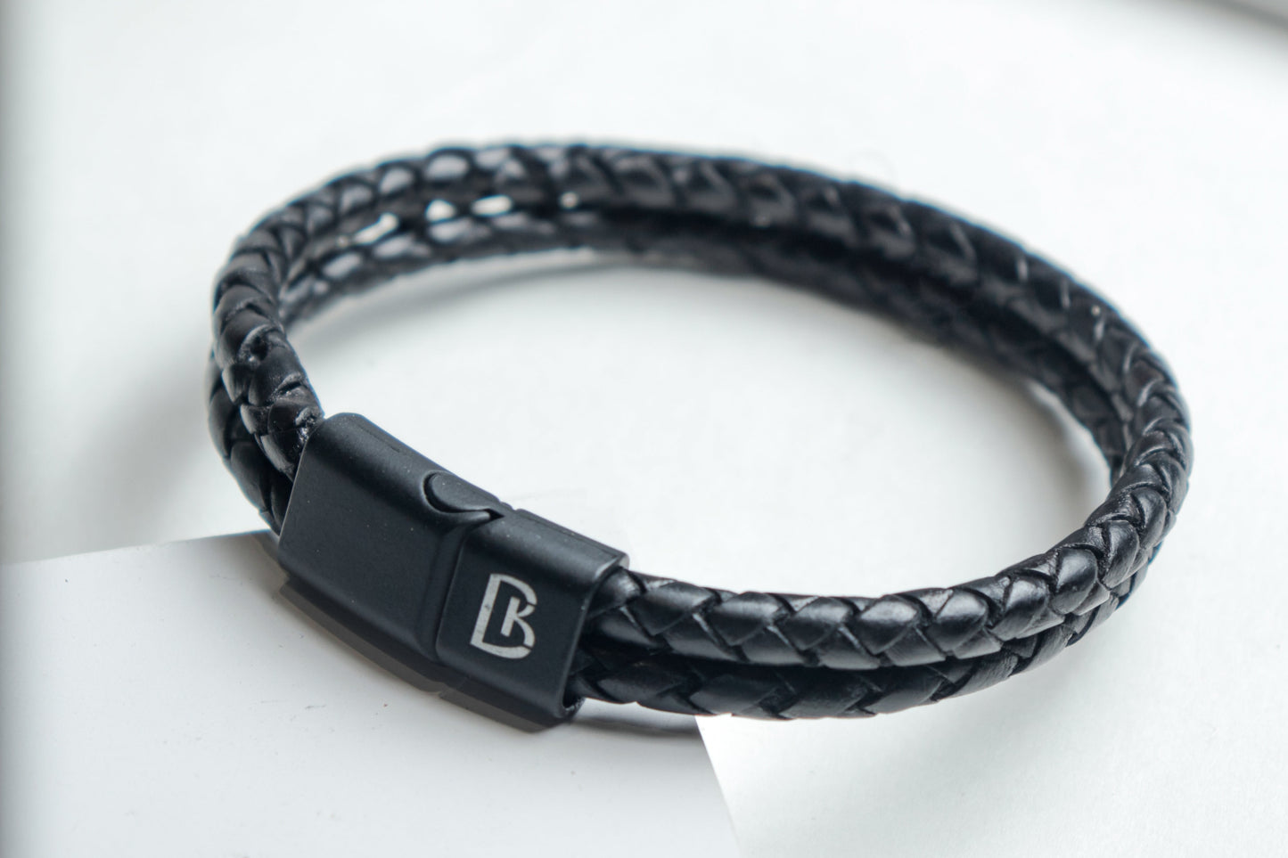 Charlies Double Rope Textured Leather Bracelet