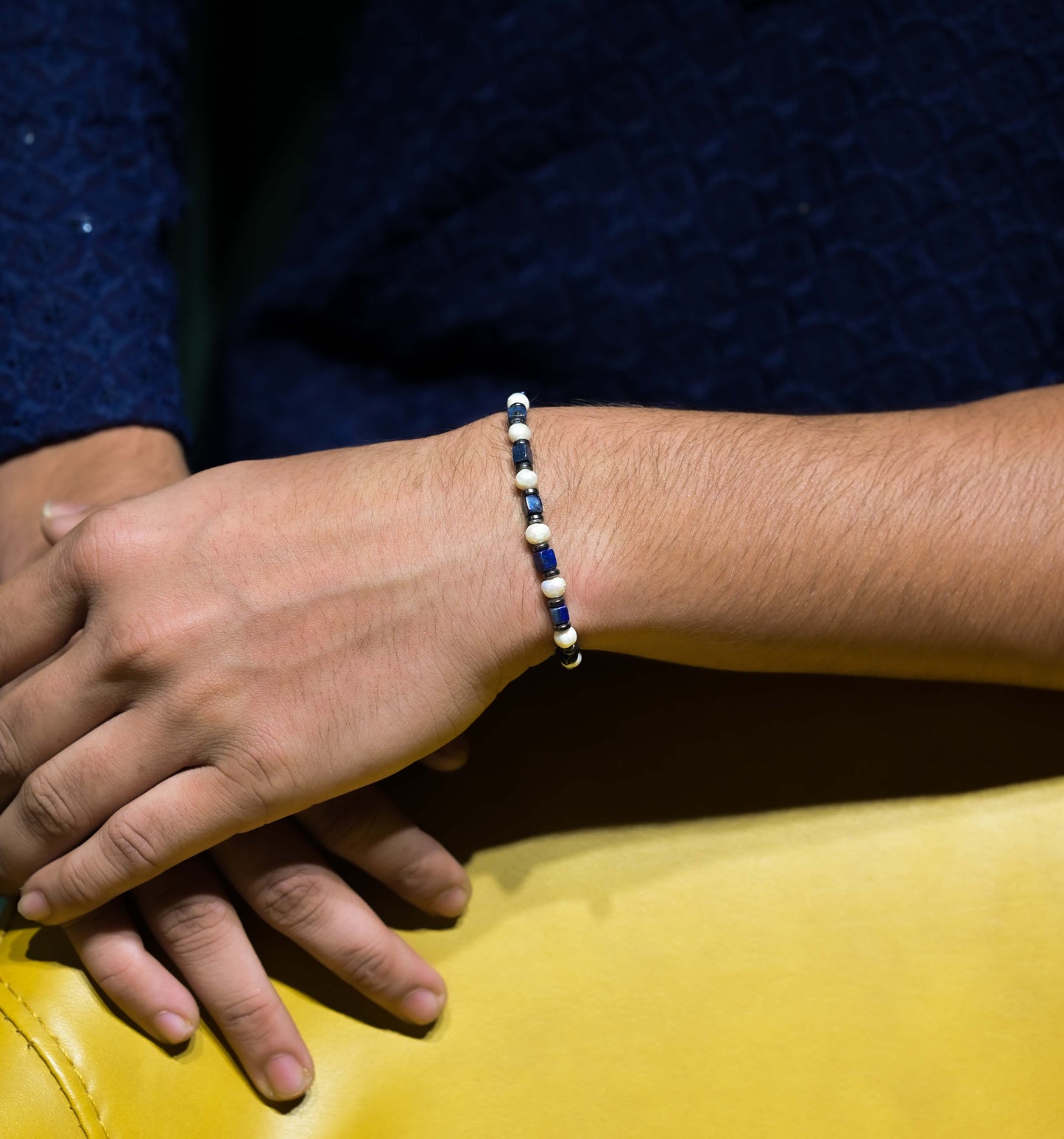 Lapis Lazuli & Sea Pearl Bracelet