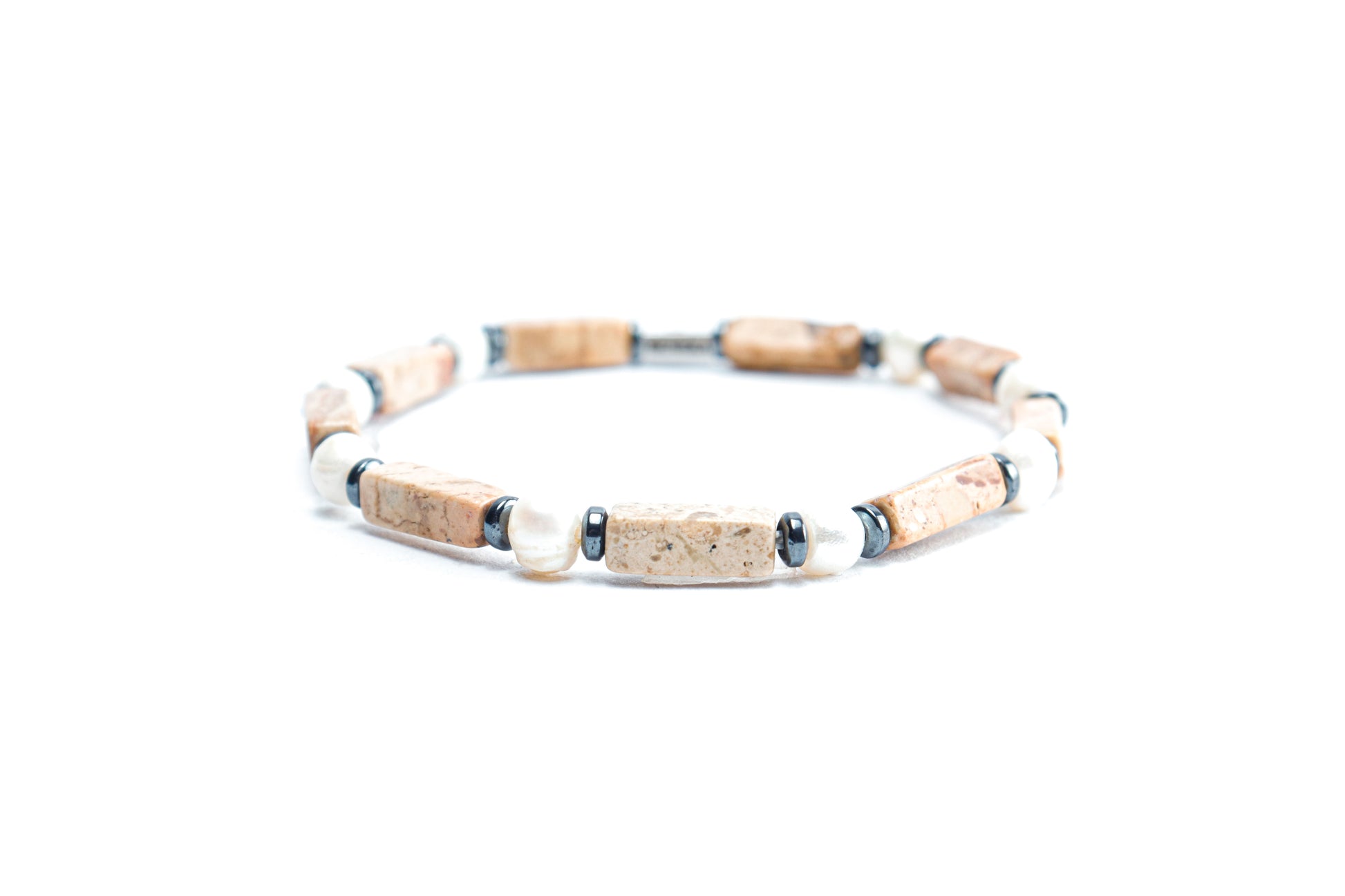 Landscape Jasper & Pearl Bracelet