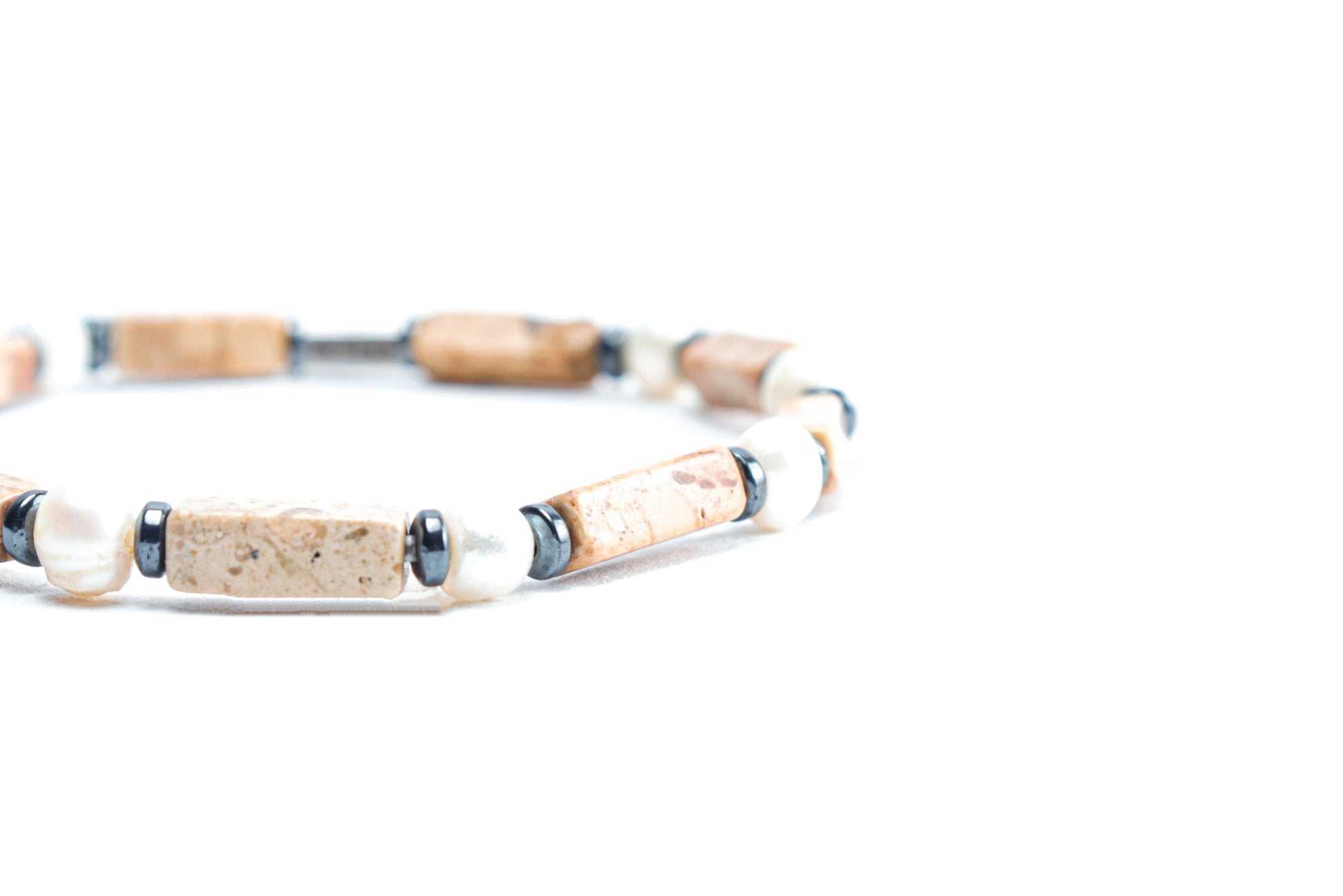 Landscape Jasper & Pearl Bracelet