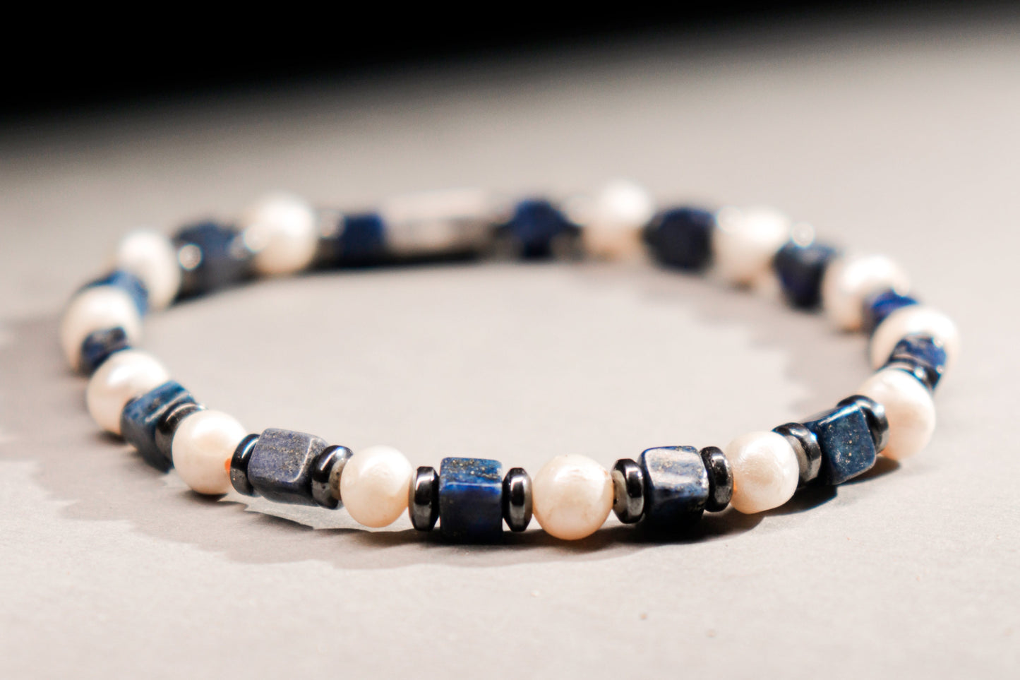 Lapis Lazuli & Sea Pearl Bracelet