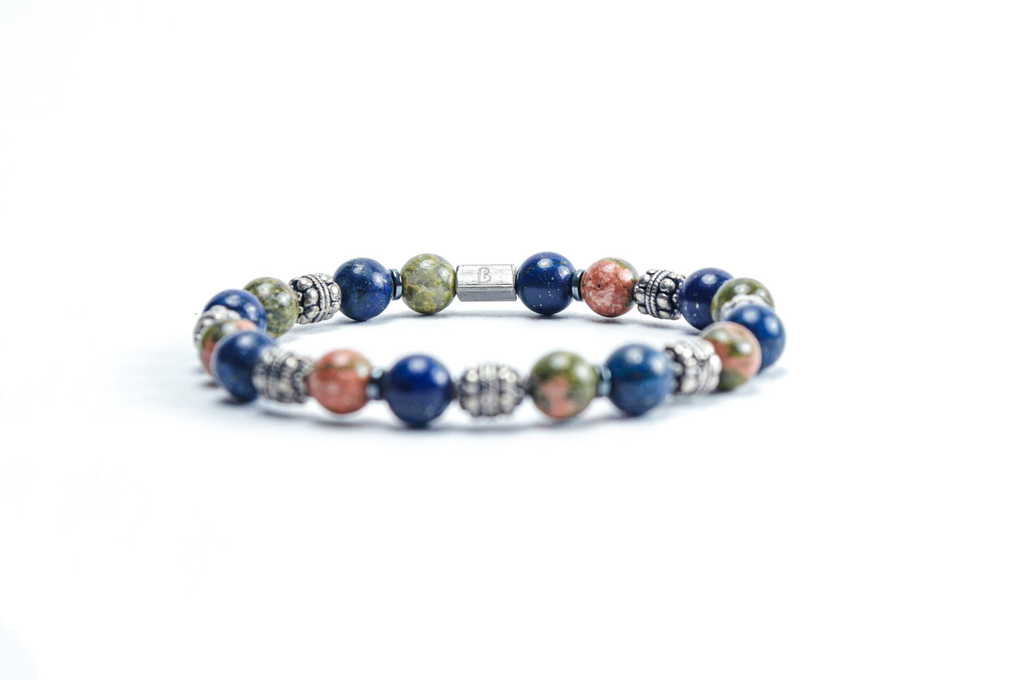 Lapis Lazuli & Unakite Jasper Bracelet