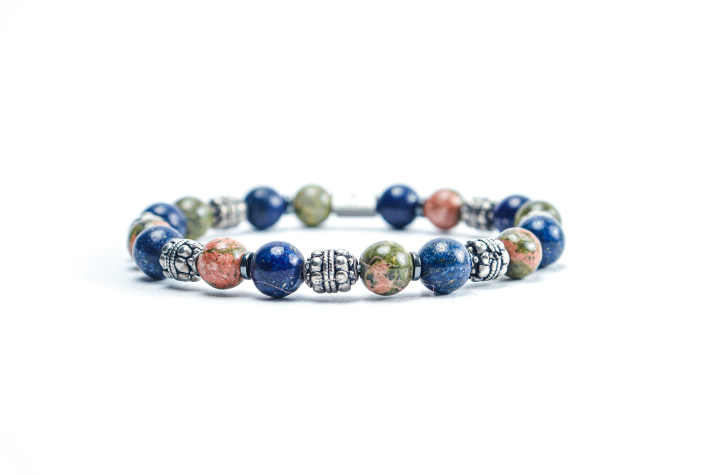 Lapis Lazuli & Unakite Jasper Bracelet