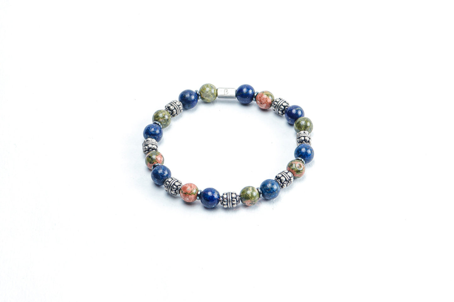 Lapis Lazuli & Unakite Jasper Bracelet