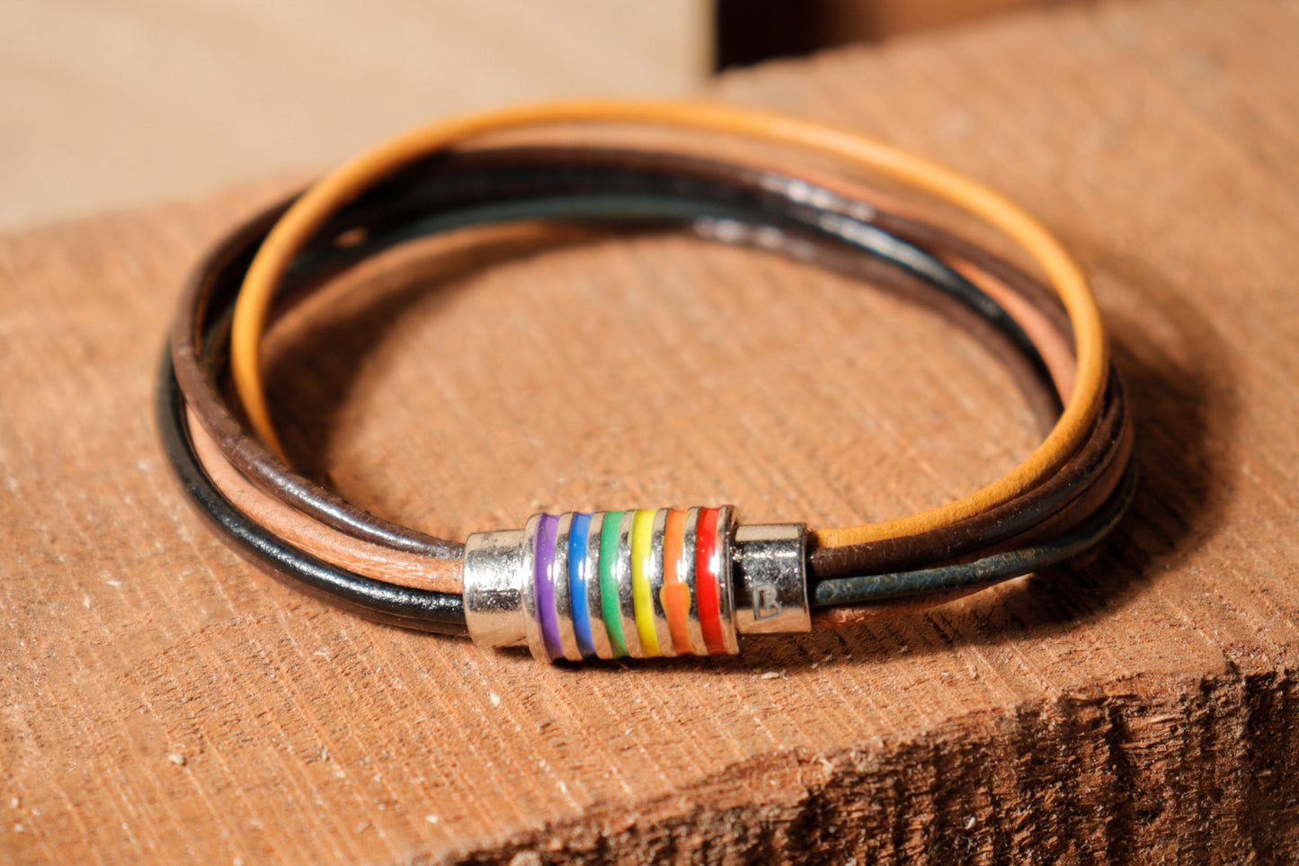 Multi Color Neo Leather Bracelet With Megsnap