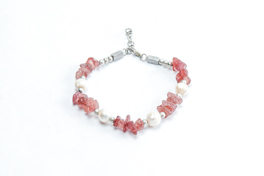 Pink Aventurine & Pearl Bracelet