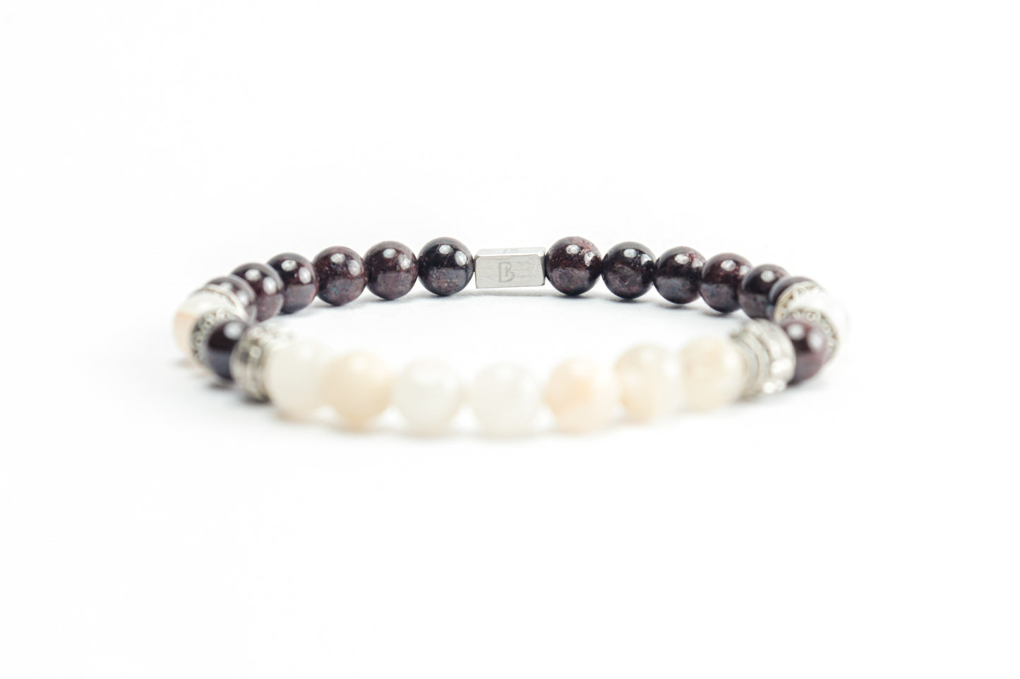 Red Garnet & Moon Stone Bracelet