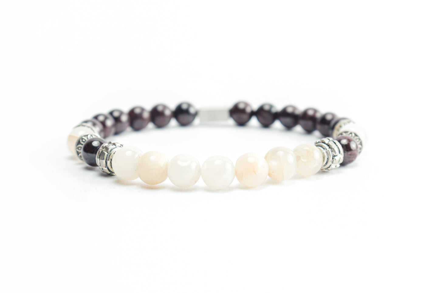 Red Garnet & Moon Stone Bracelet