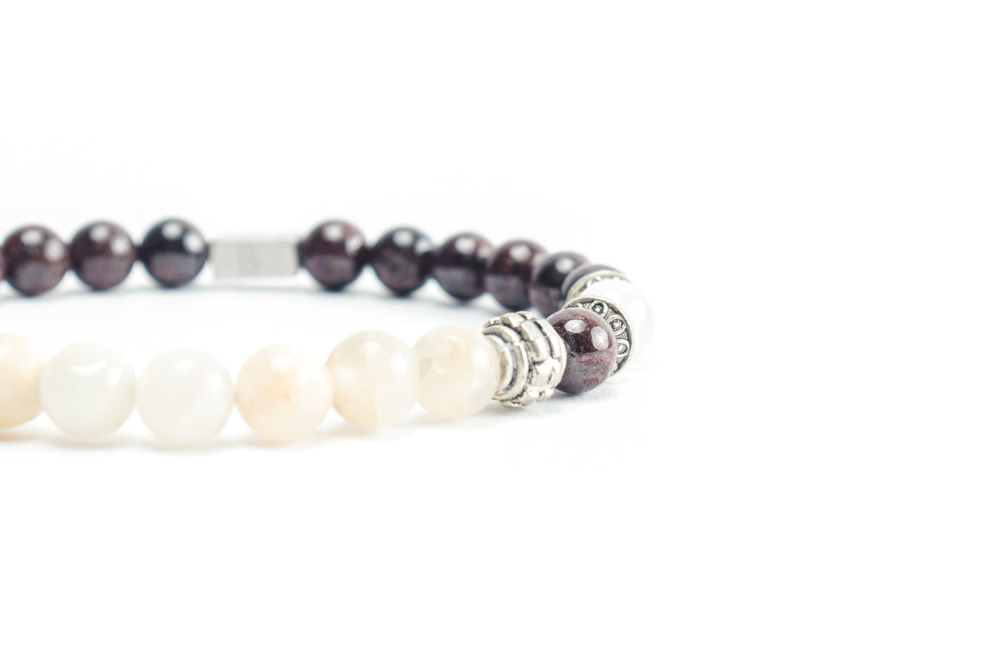 Red Garnet & Moon Stone Bracelet