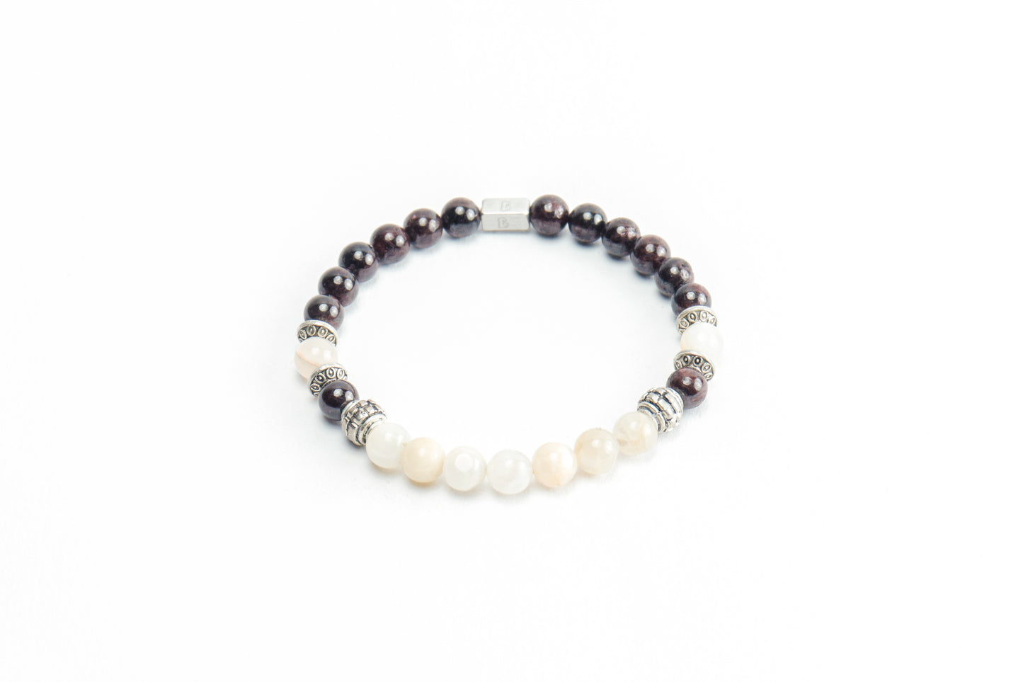 Red Garnet & Moon Stone Bracelet