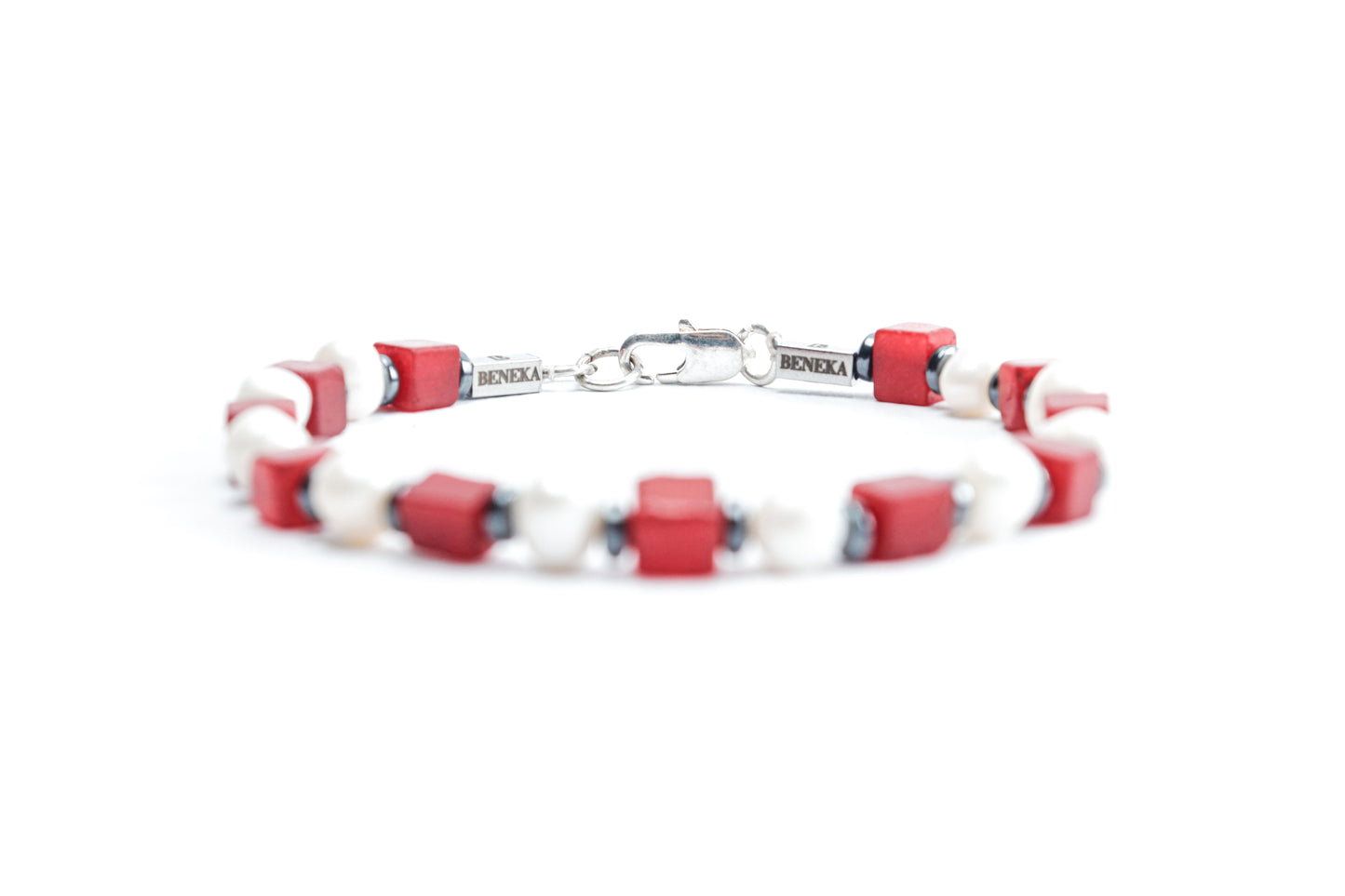 Red coral & Pearl Bracelet