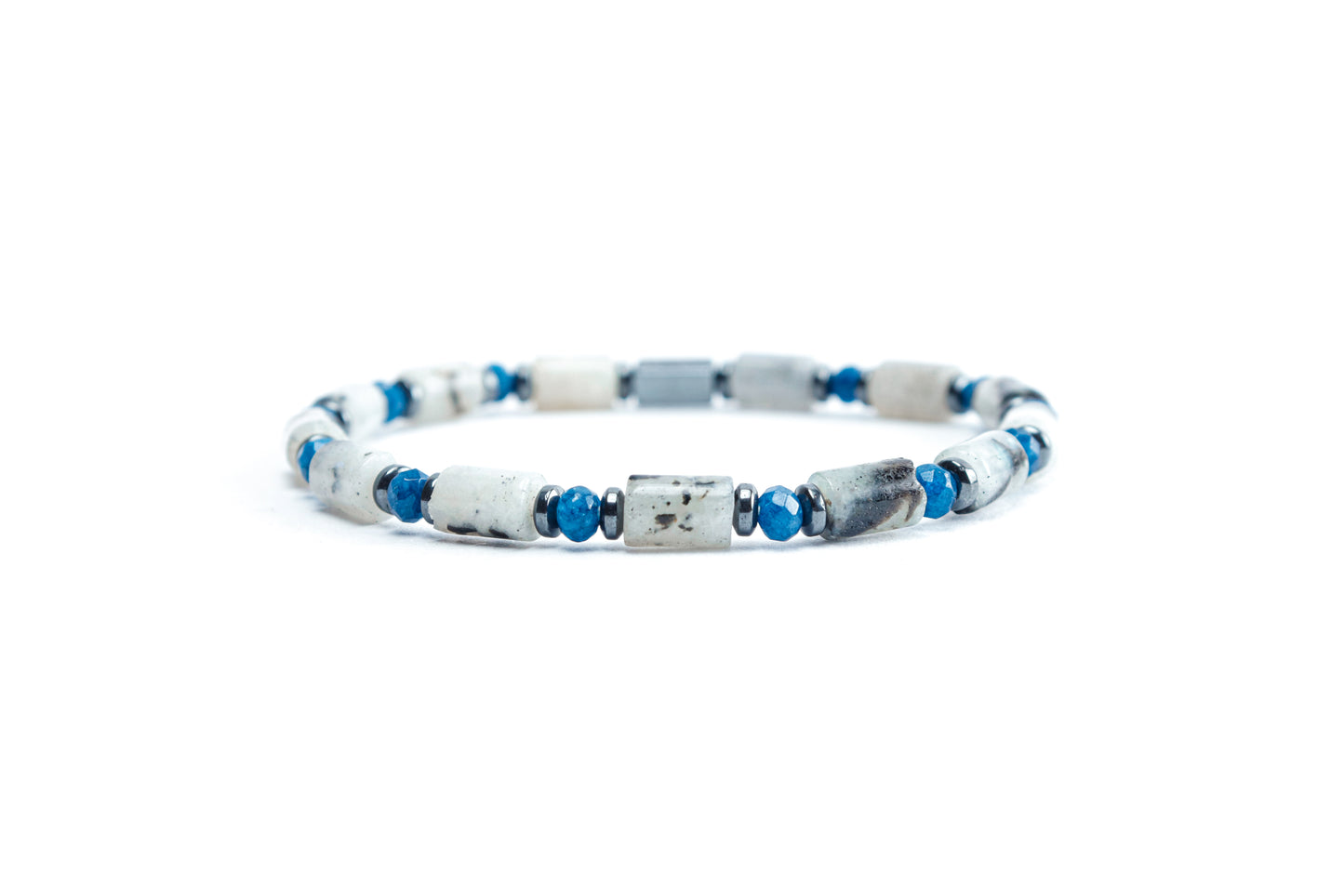 Tube Shaped Rainbow moon stone bracelet
