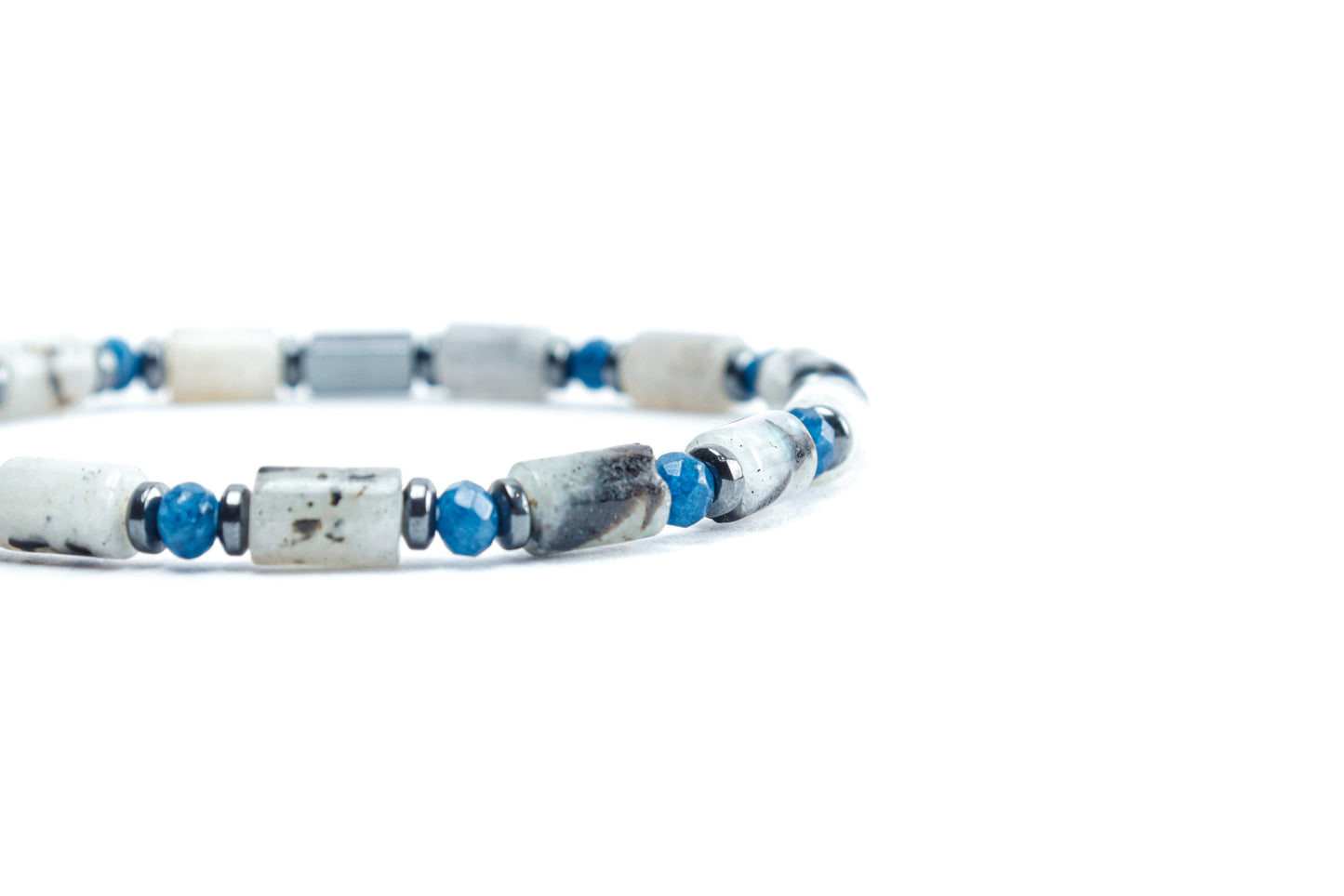 Tube Shaped Rainbow moon stone bracelet