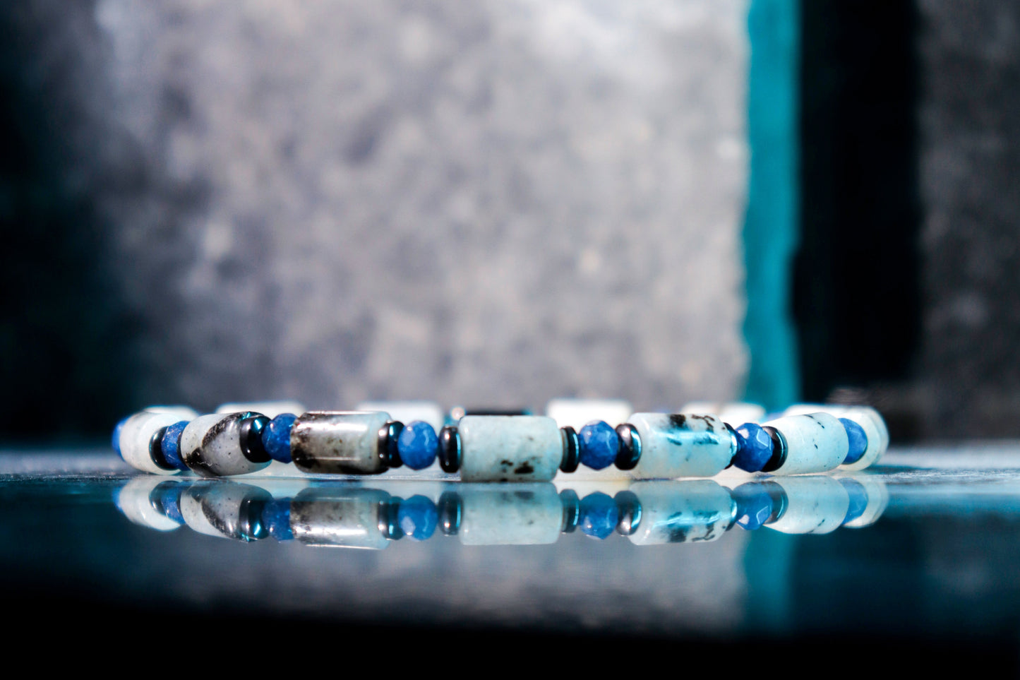 Tube Shaped Rainbow moon stone bracelet