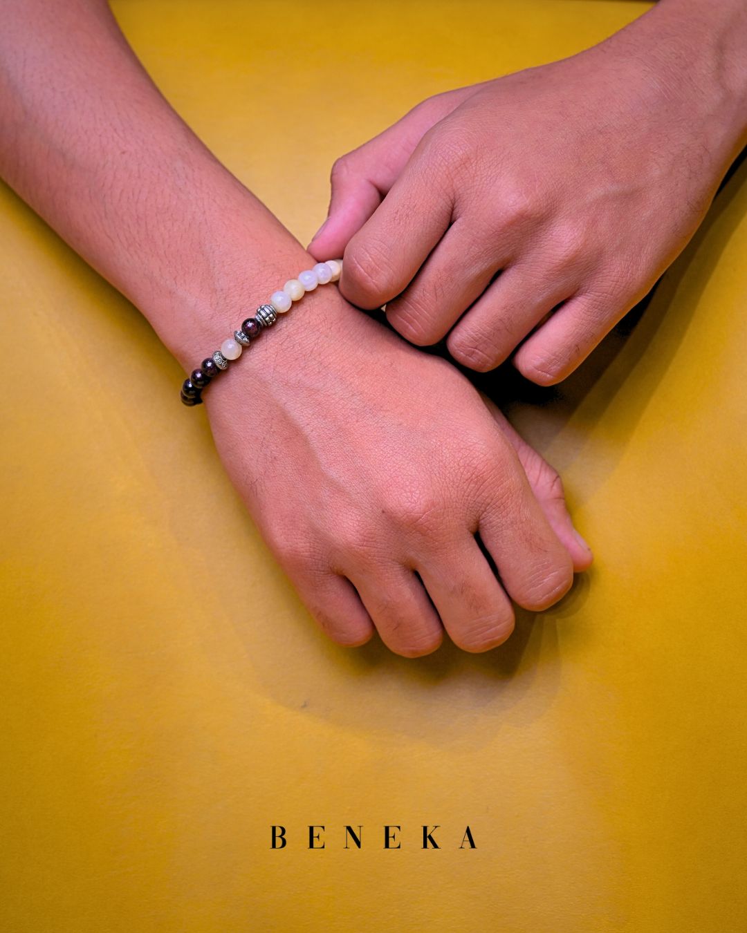 Red Garnet & Moon Stone Bracelet