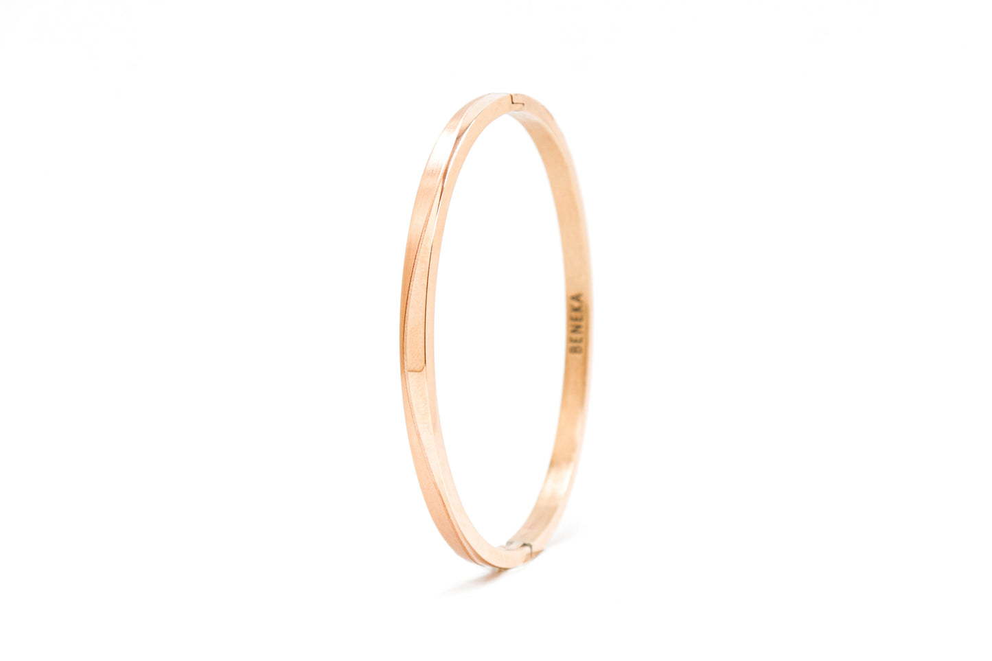Obsidian Curve (Rose Gold Toned) Metal Bracelet