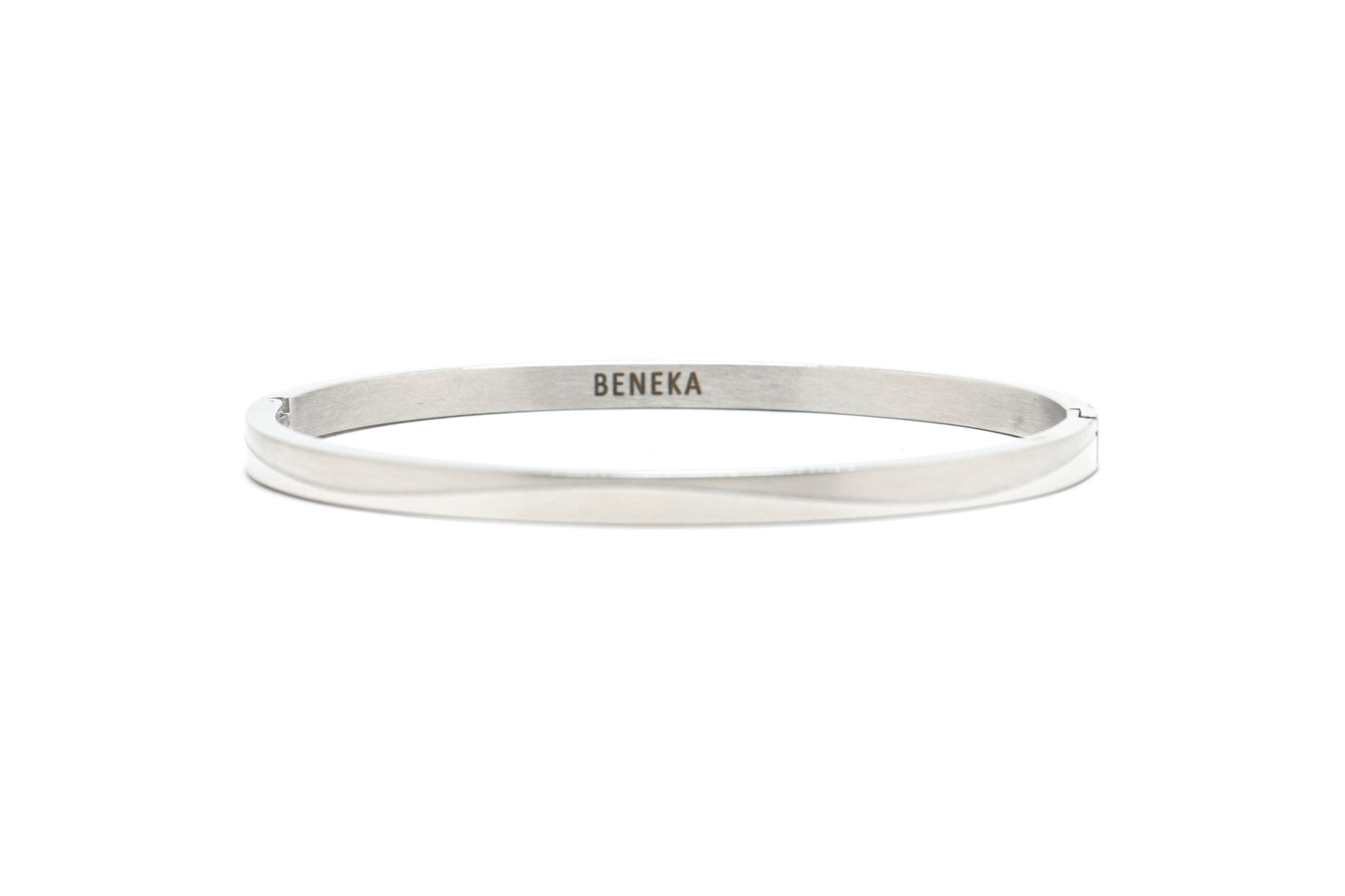 Obsidian Curve (Silver Toned) Metal Bracelet