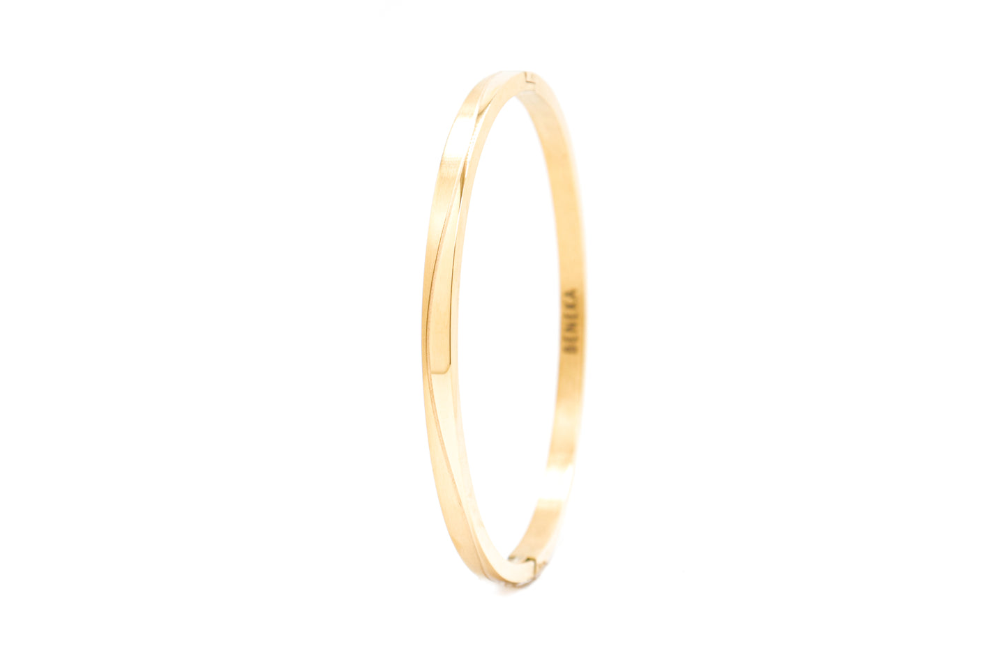 Obsidian Curve (Golden Toned) Metal Bracelet