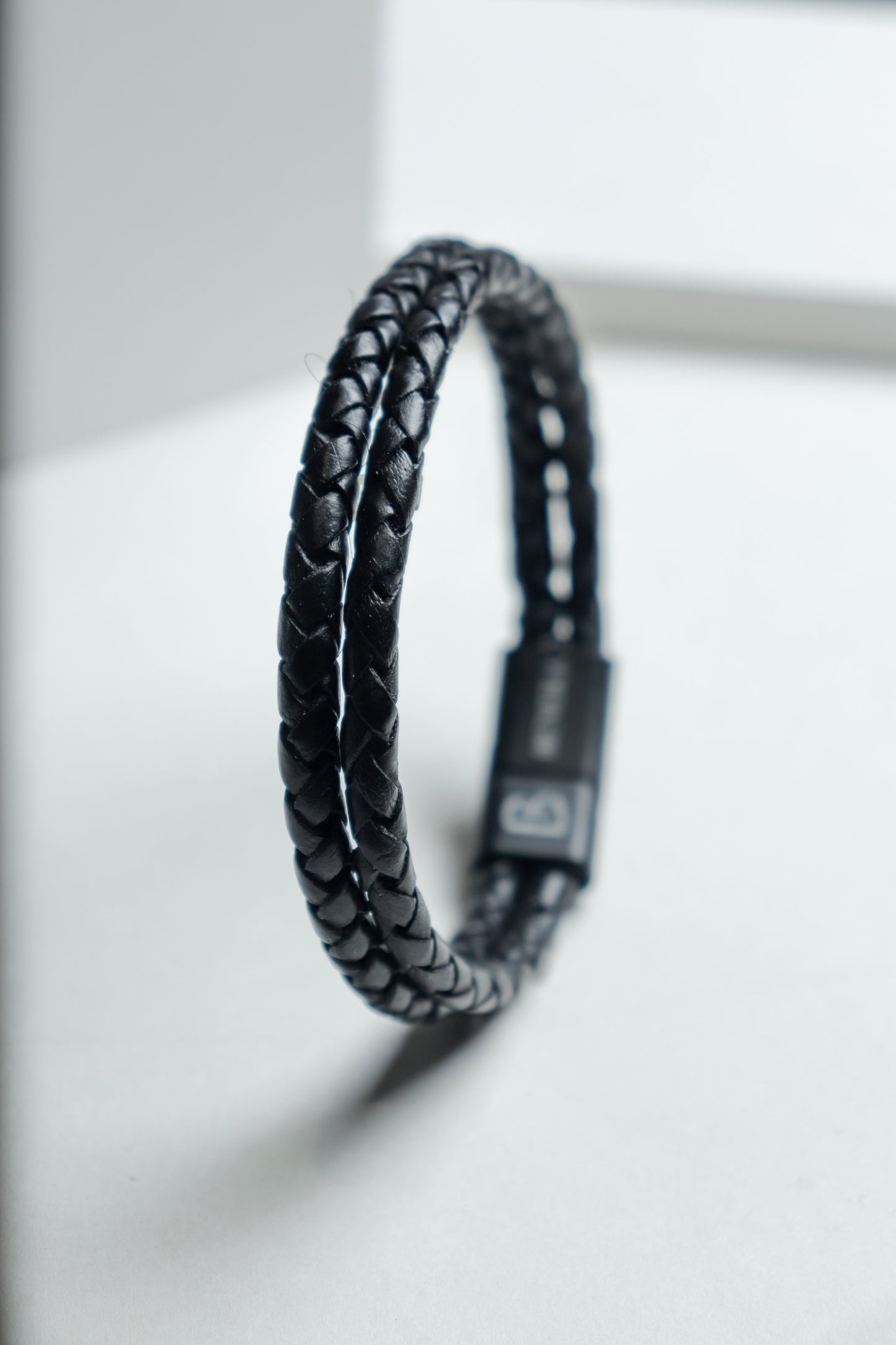Charlies Double Rope Textured Leather Bracelet
