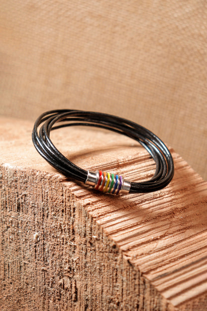 Classic Black Leather Bracelet