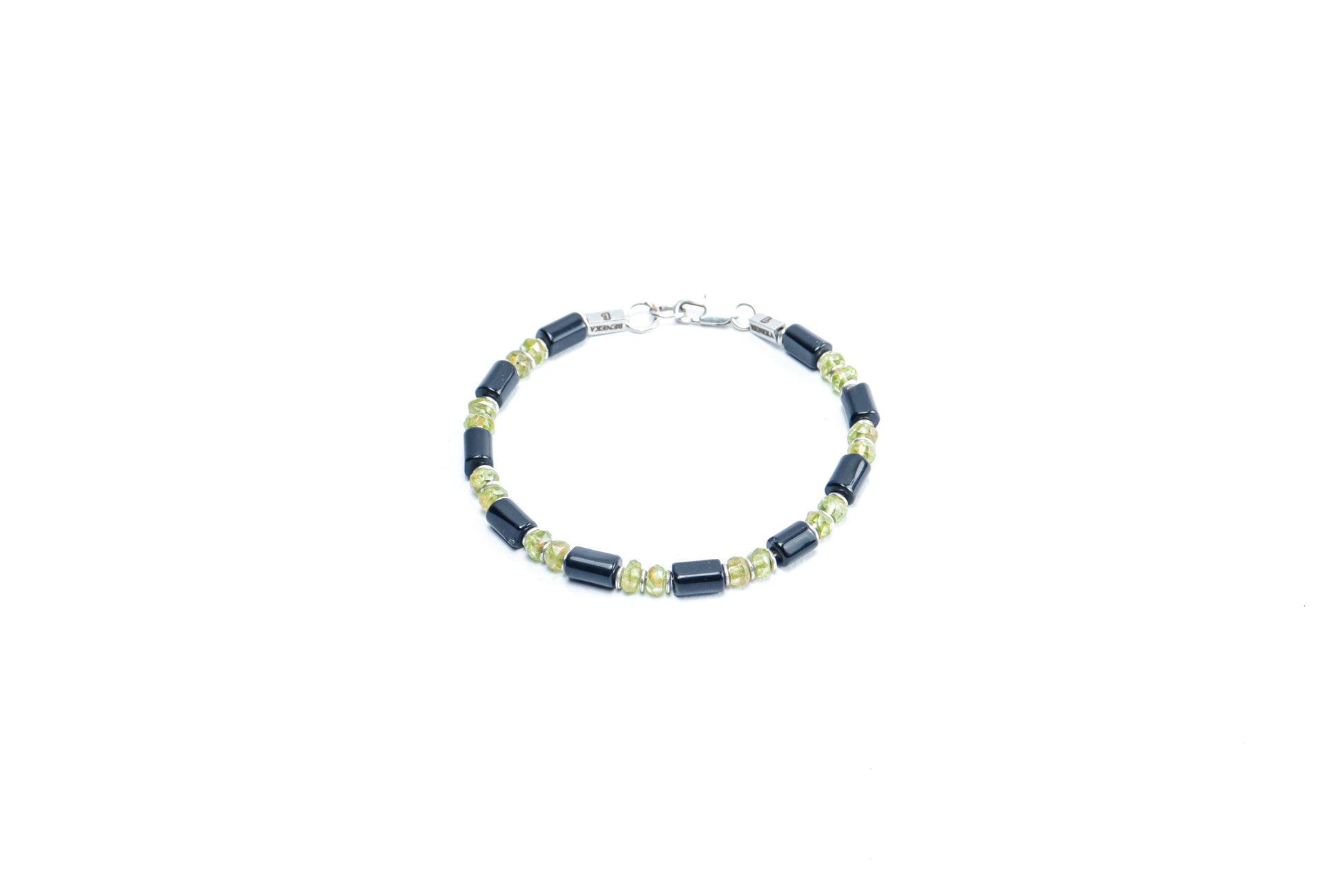 Black Onyx & Natural Peridot Stone Bracelet