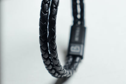 Charlies Double Rope Textured Leather Bracelet