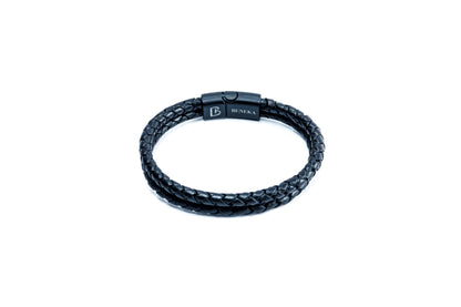 Charlies Double Rope Textured Leather Bracelet