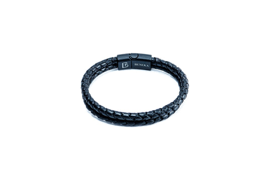 Charlies Double Rope Textured Leather Bracelet