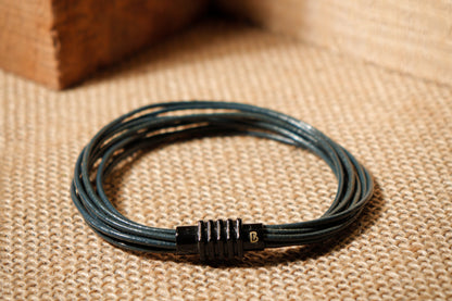 Classic Green Leather Bracelet
