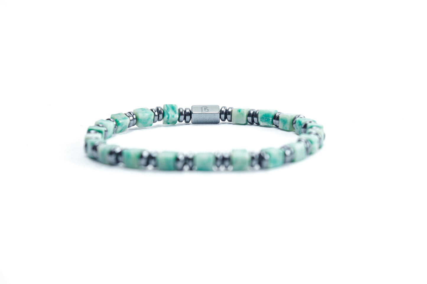 Cube-Cut Green Aventurine Bracelet