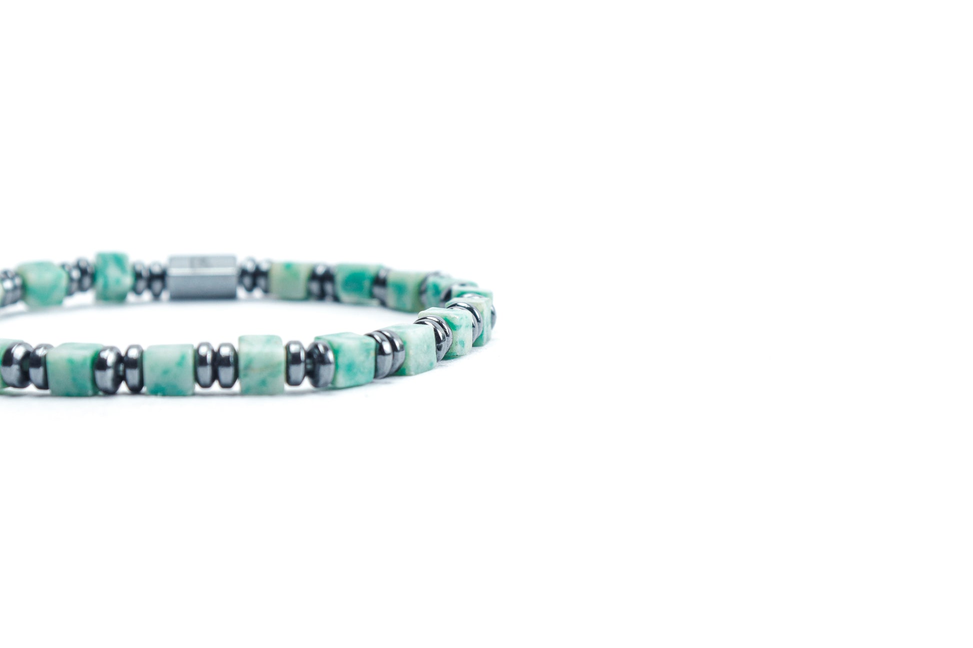 Cube-Cut Green Aventurine Bracelet