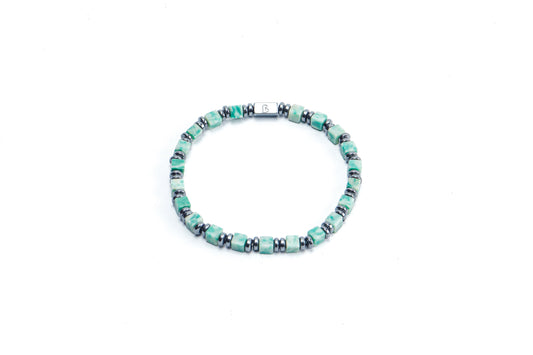 Cube-Cut Green Aventurine Bracelet