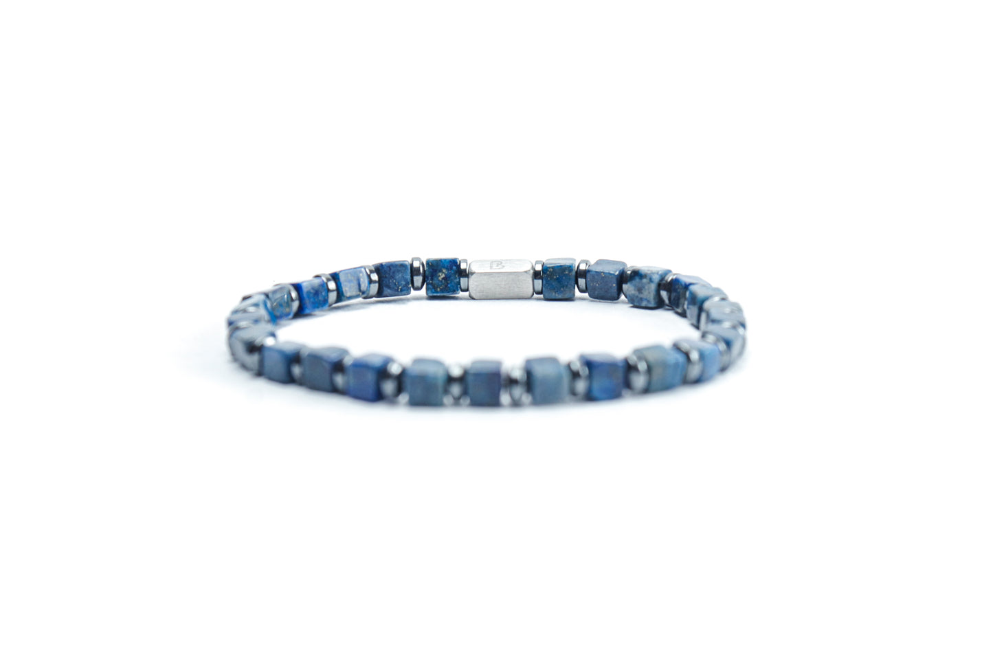 Cube-Cut Lapis Lazuli Bracelet