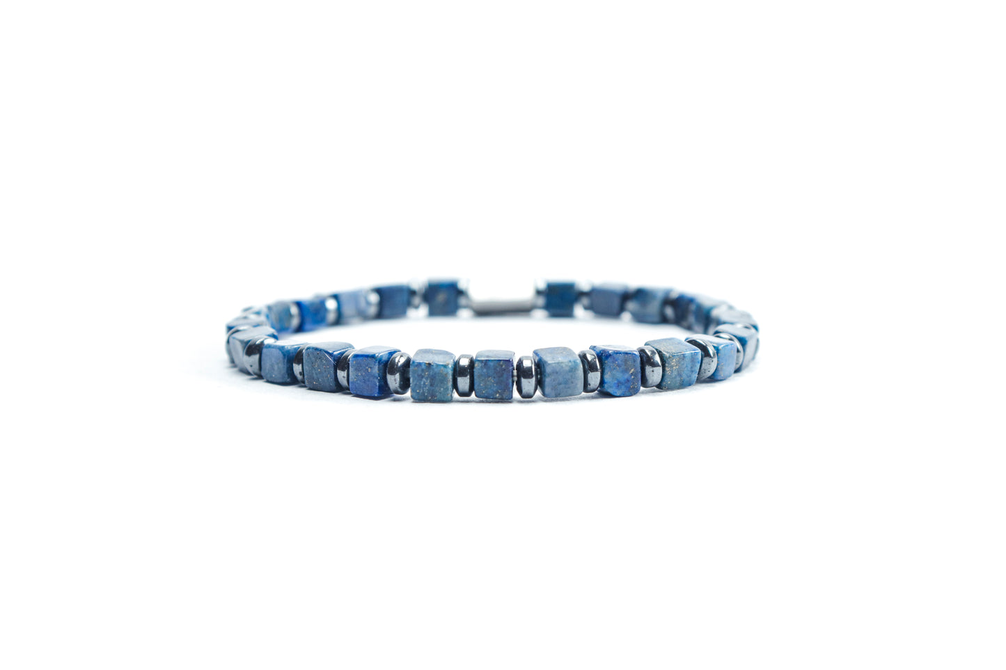 Cube-Cut Lapis Lazuli Bracelet
