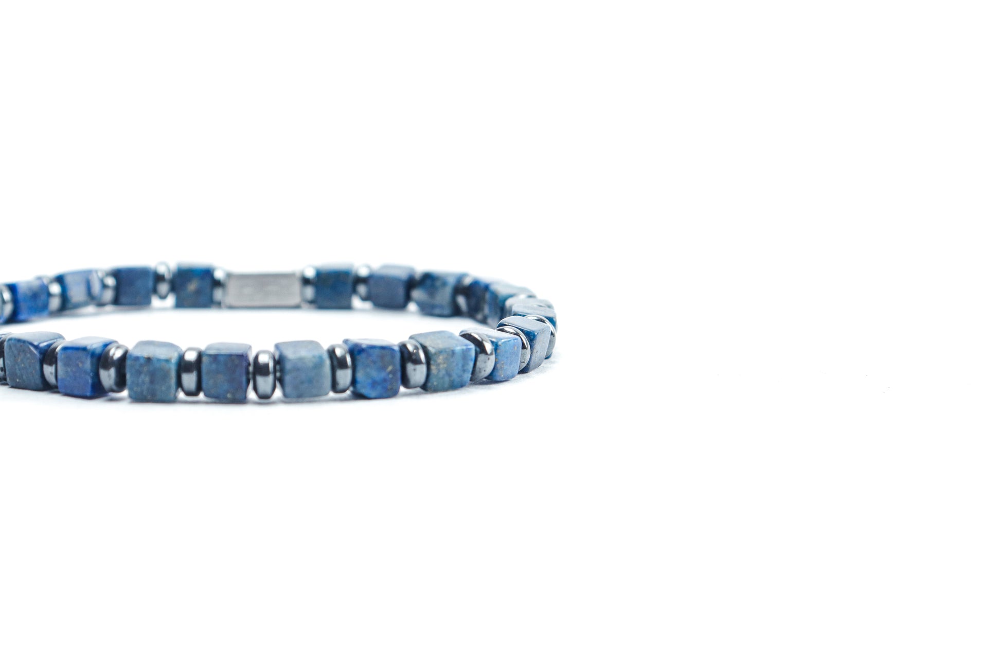 Cube-Cut Lapis Lazuli Bracelet
