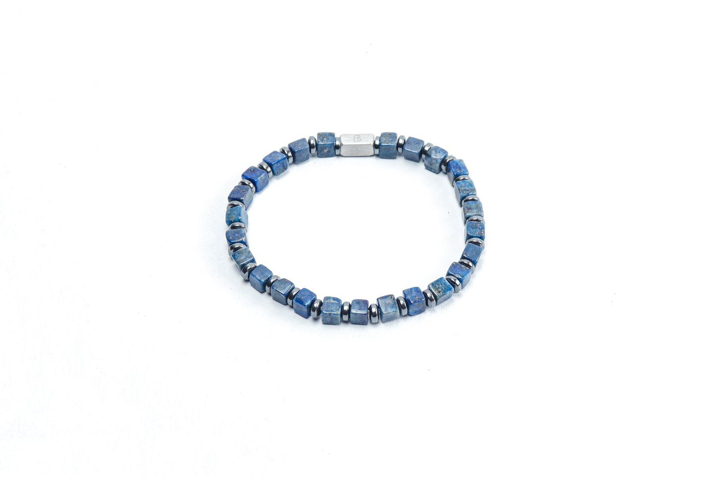 Cube-Cut Lapis Lazuli Bracelet
