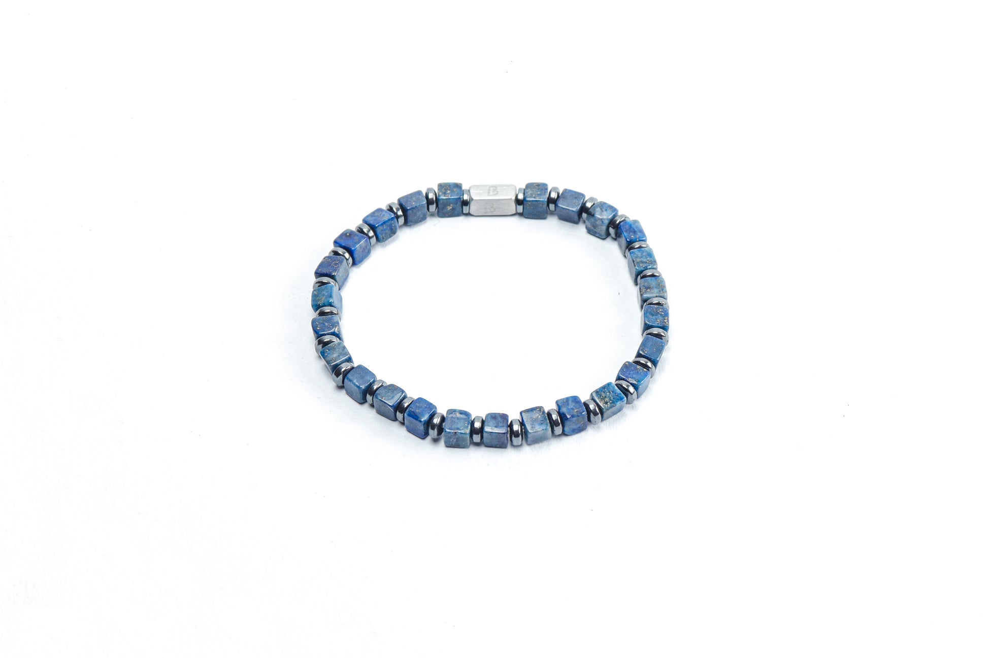 Cube-Cut Lapis Lazuli Bracelet