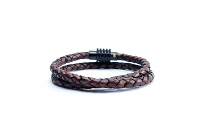 Eternity Looped Brown Leather Bracelet with Magsnap