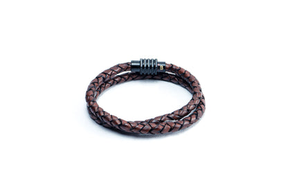Eternity Looped Brown Leather Bracelet with Magsnap