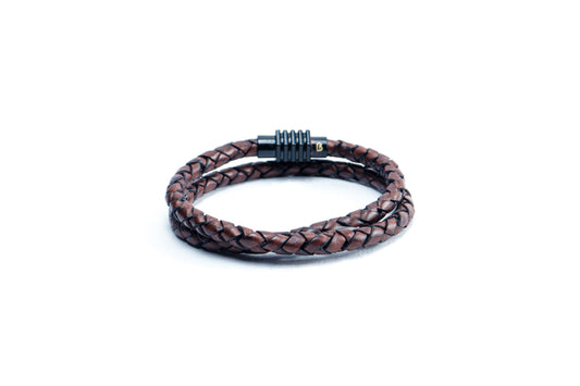 Eternity Looped Brown Leather Bracelet with Magsnap