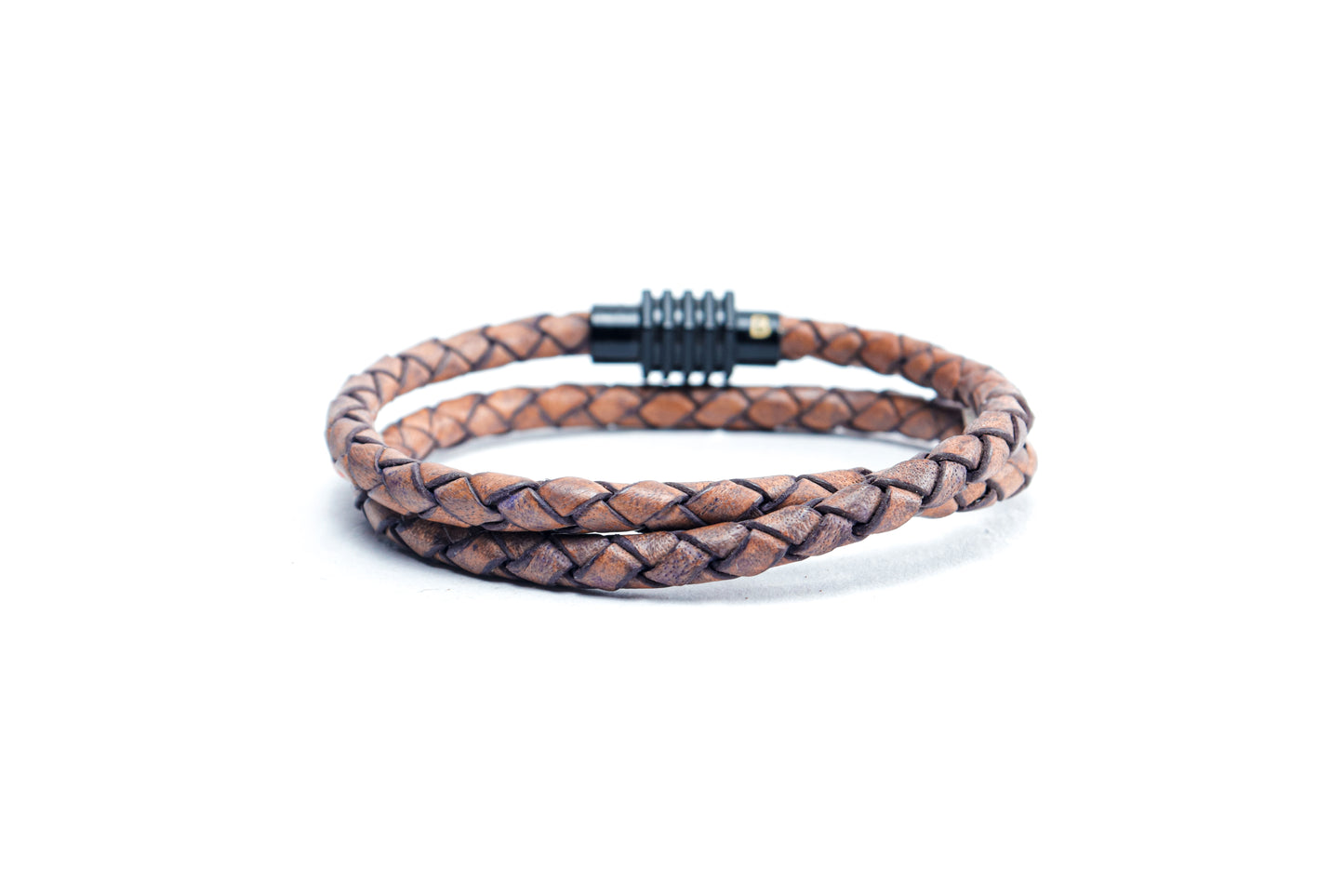 Eternity Looped Rust Brown Leather Bracelet with Magsnap