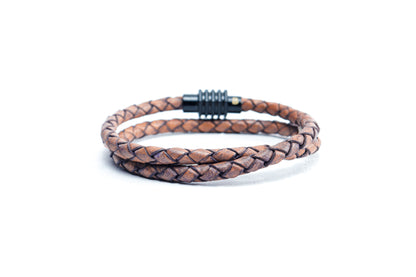 Eternity Looped Rust Brown Leather Bracelet with Magsnap