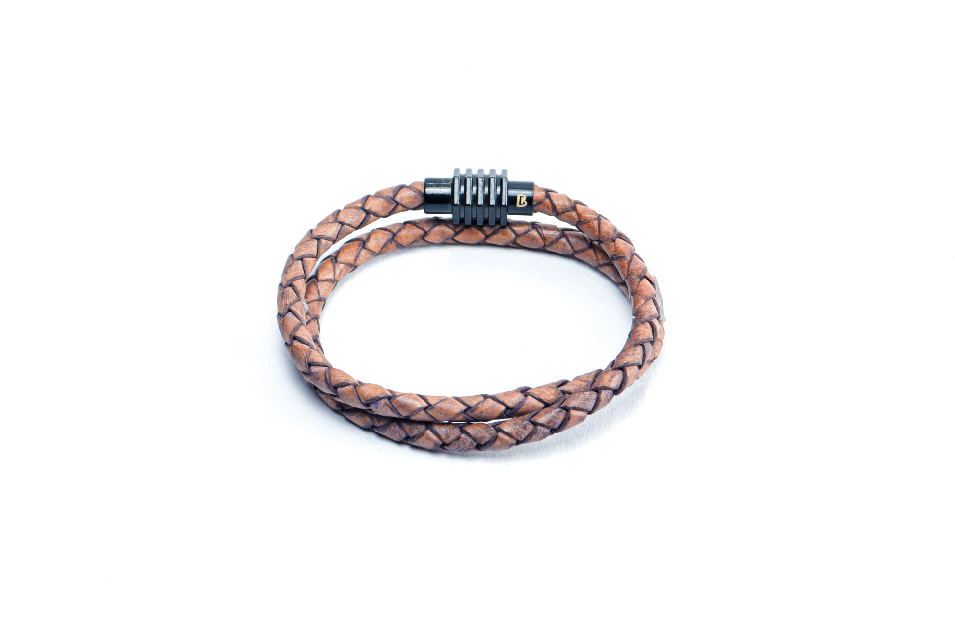 Eternity Looped Rust Brown Leather Bracelet with Magsnap