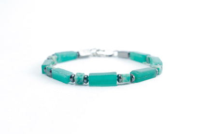 Green Aventurine & Natural Emerald Bracelet