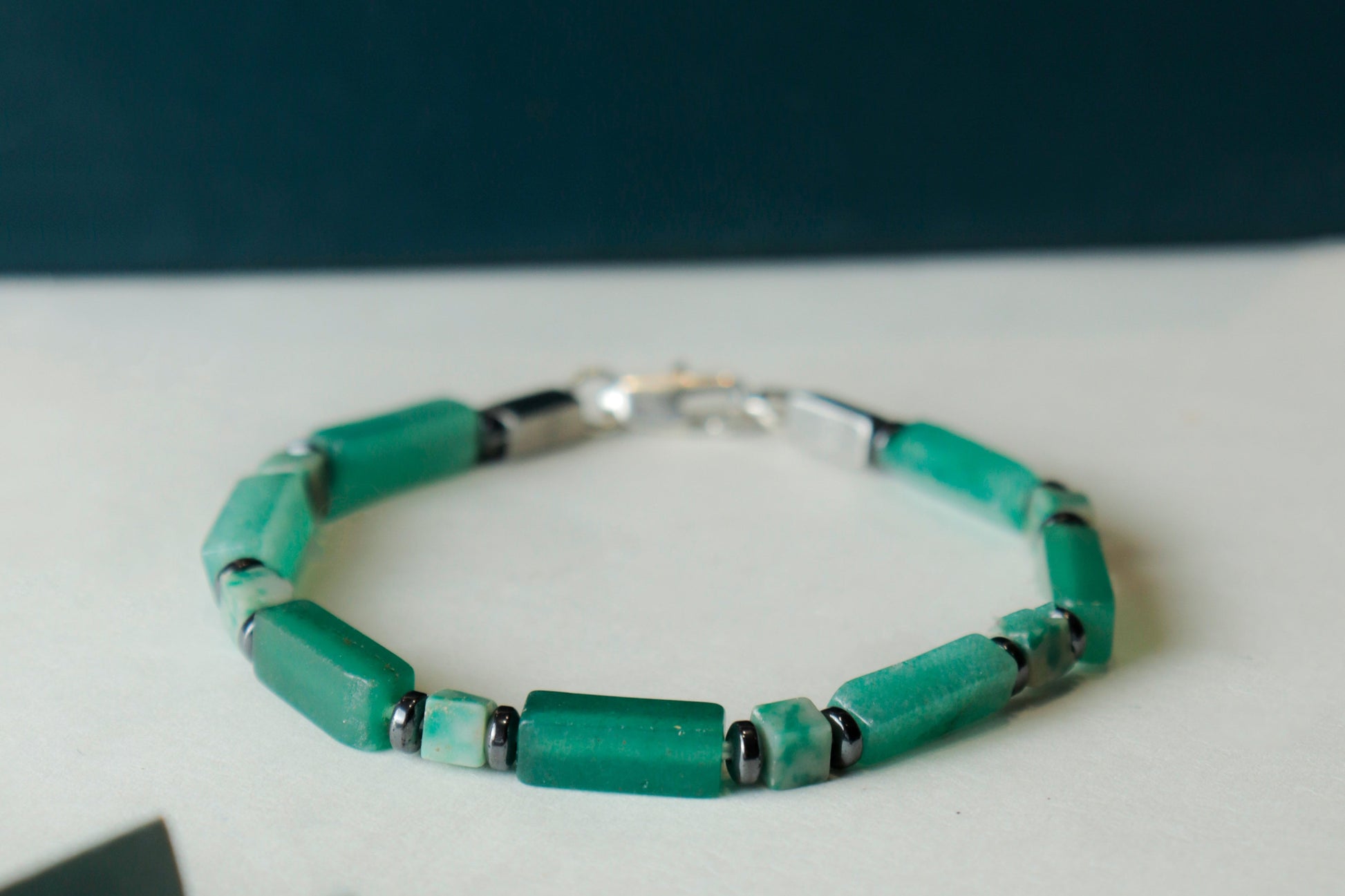 Green Aventurine & Natural Emerald Bracelet