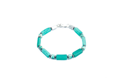 Green Aventurine & Natural Emerald Bracelet