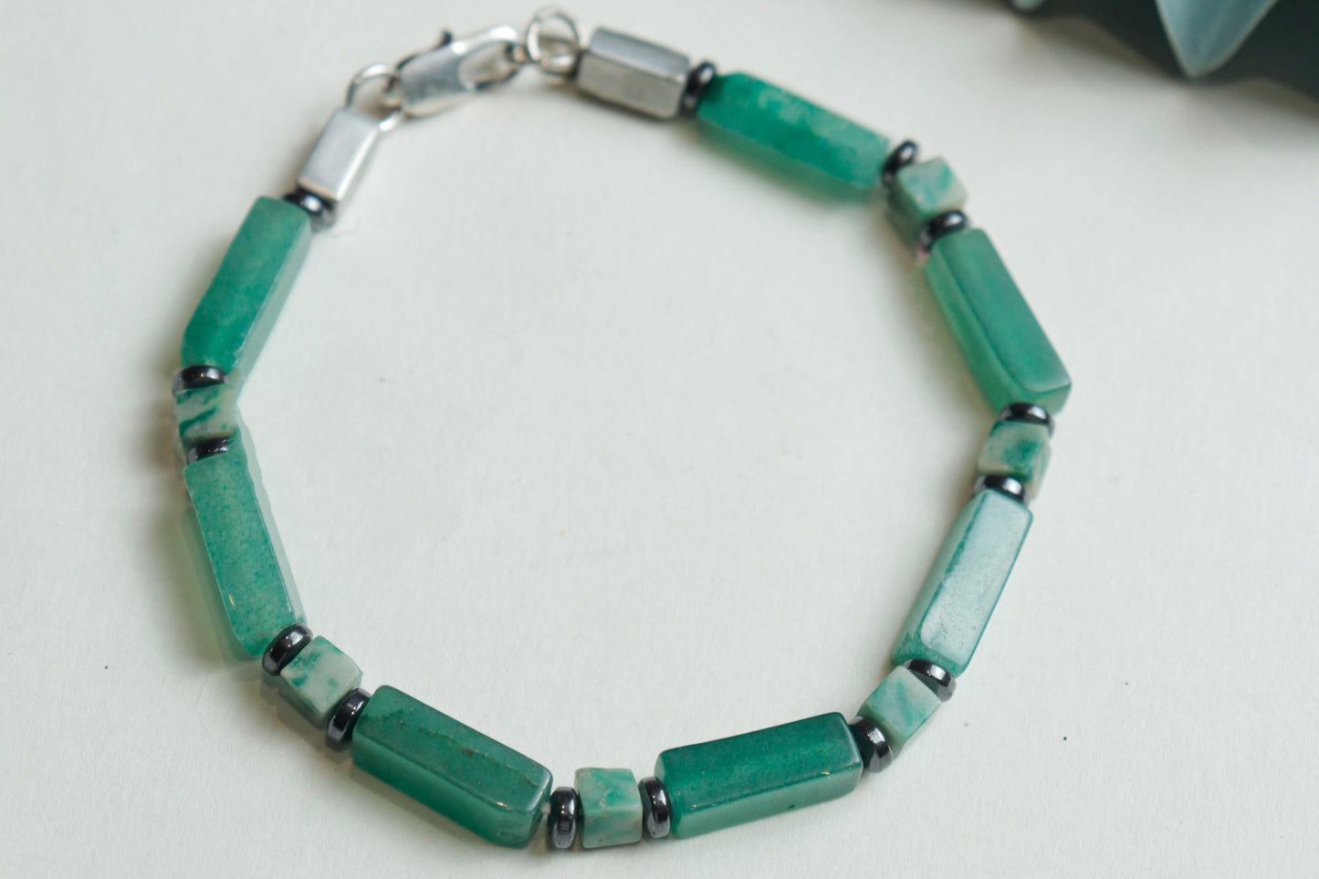 Green Aventurine & Natural Emerald Bracelet