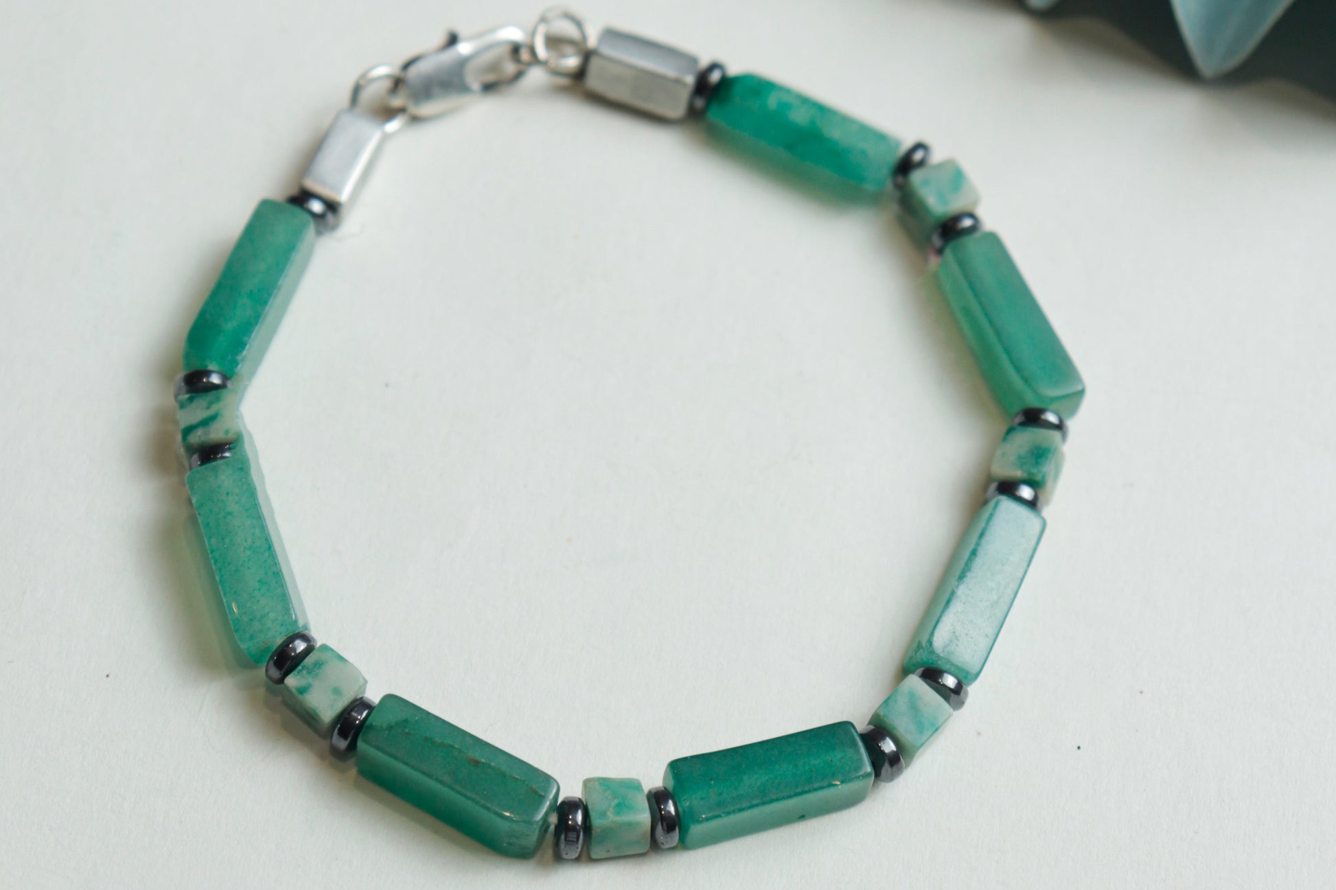 Green Aventurine & Natural Emerald Bracelet